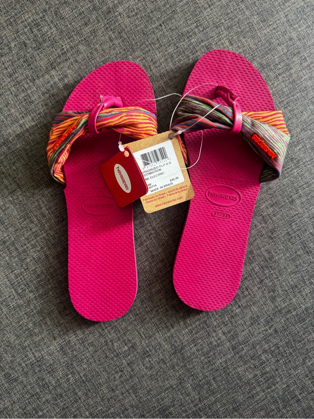 Havaianas Pink Electric Flip Flops Sandals Women's 7/8 W